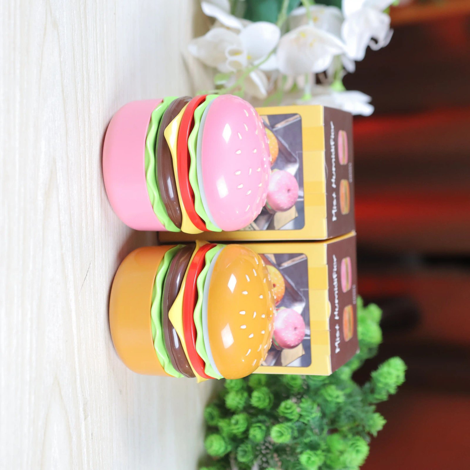 Cute Burger Shape Mini Humidifier Lamp