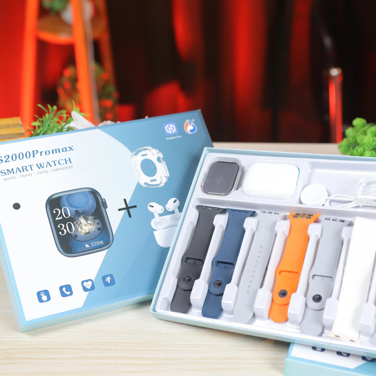 S2000 Pro Max Smart Watch 7-in-3 Edition with Protection Case & (TWS Earbuds)